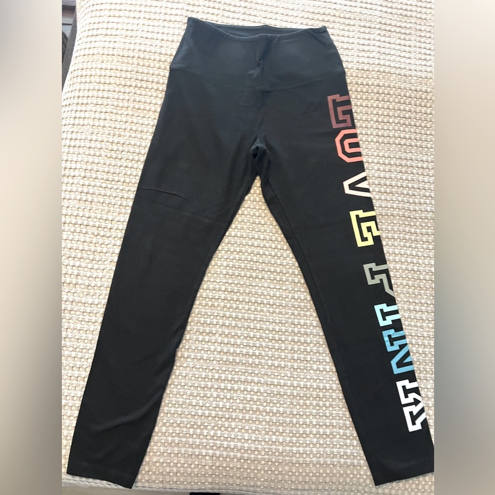 Pink Black Leggings with Colorful Love Pink Lettering